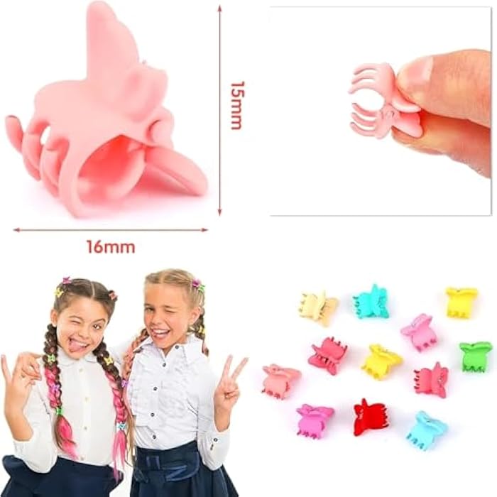 Girls Hair Ties Set, 50 Pieces Colourful Elastic Hair Bands, Mini Hair Clips, Rainbow Pastel Colours - Image 4